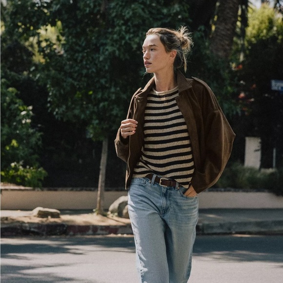 🦋 ZARA VIRAL 🦋  BLOGGERS FAVORITE 🦋 NWT ZARA FAUX SUEDE BOMBER JACKET - Picture 3 of 12